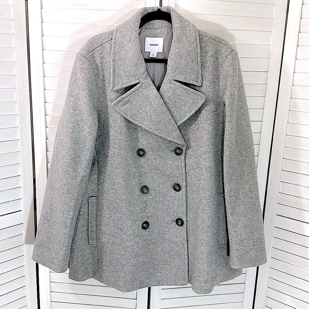 Old Navy Brushed Heather Gray Pea Coat Size XXL *NWOT* - Picture 4 of 13